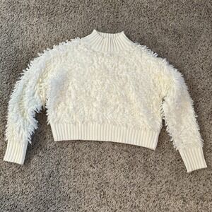 MAEVE Callahan Mock-Neck Loop-Stitch Sweater Women's Size S Ivory‎ Never Worn